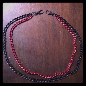 Red/Black Metal Wallet Chain